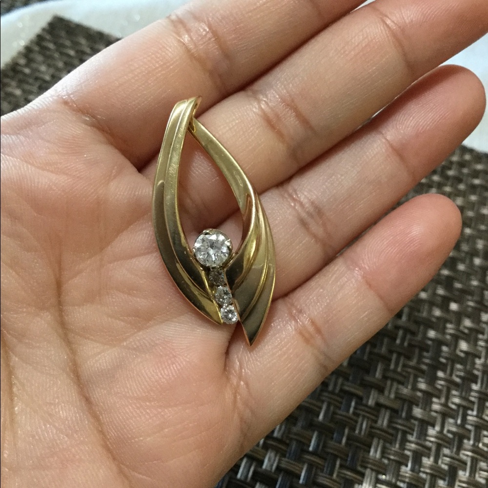 14k diamond slide pendant